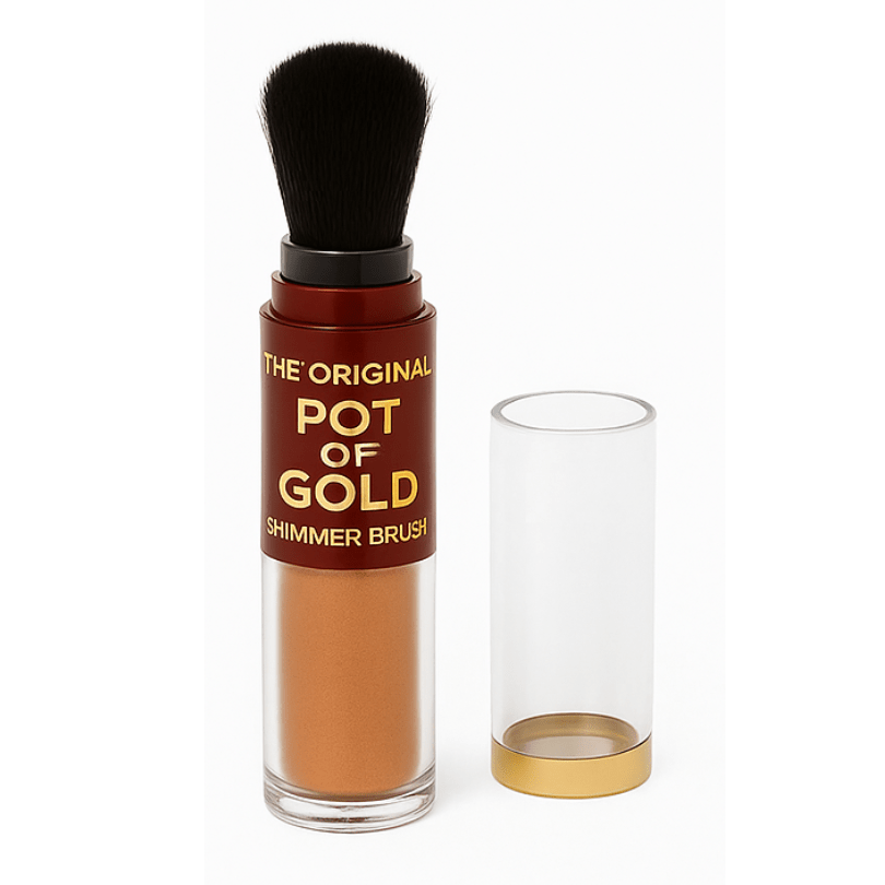 POT OF GOLD Brush With Loose Bronzing Powder Face & Body Makeup UK
