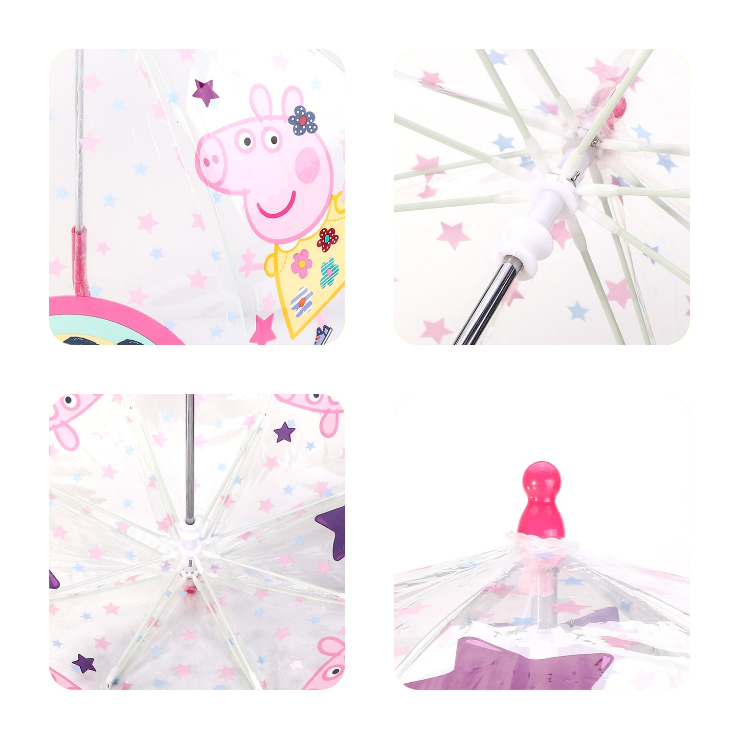 Peppa Pig Dome Umbrella for Kids Childrens Boys Girls Brolly with Safety Opening