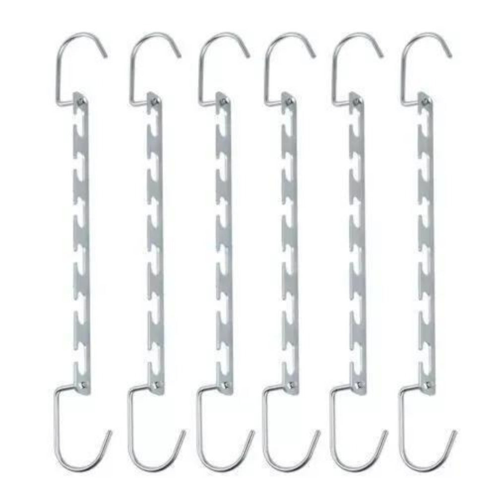 Space Saving Clothes Hangers 6 Pack Heavy Duty Metal Closet Organiser Cascading Hanger Hooks 50kg Wardrobe Storage