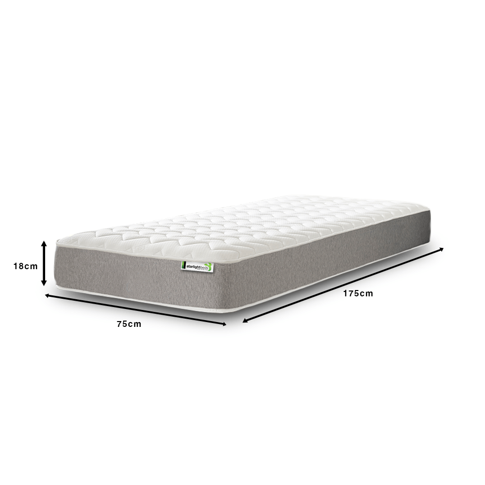 Starlight Beds Zig Zag Hybrid Memory Foam and Open Coil Spring 18CM Deep Mattress