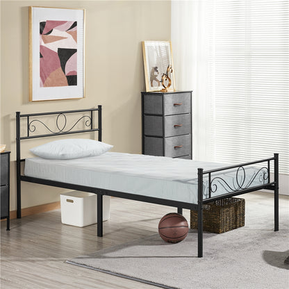 Costoffs Bed Frame, Mattress Foundation, Metal-framed Bed, Bed Frame with Headboard, No Box Spring Needed, Hassle-Free Assembly, Non-slip Mattress Foundation, Under-bed Storage Space