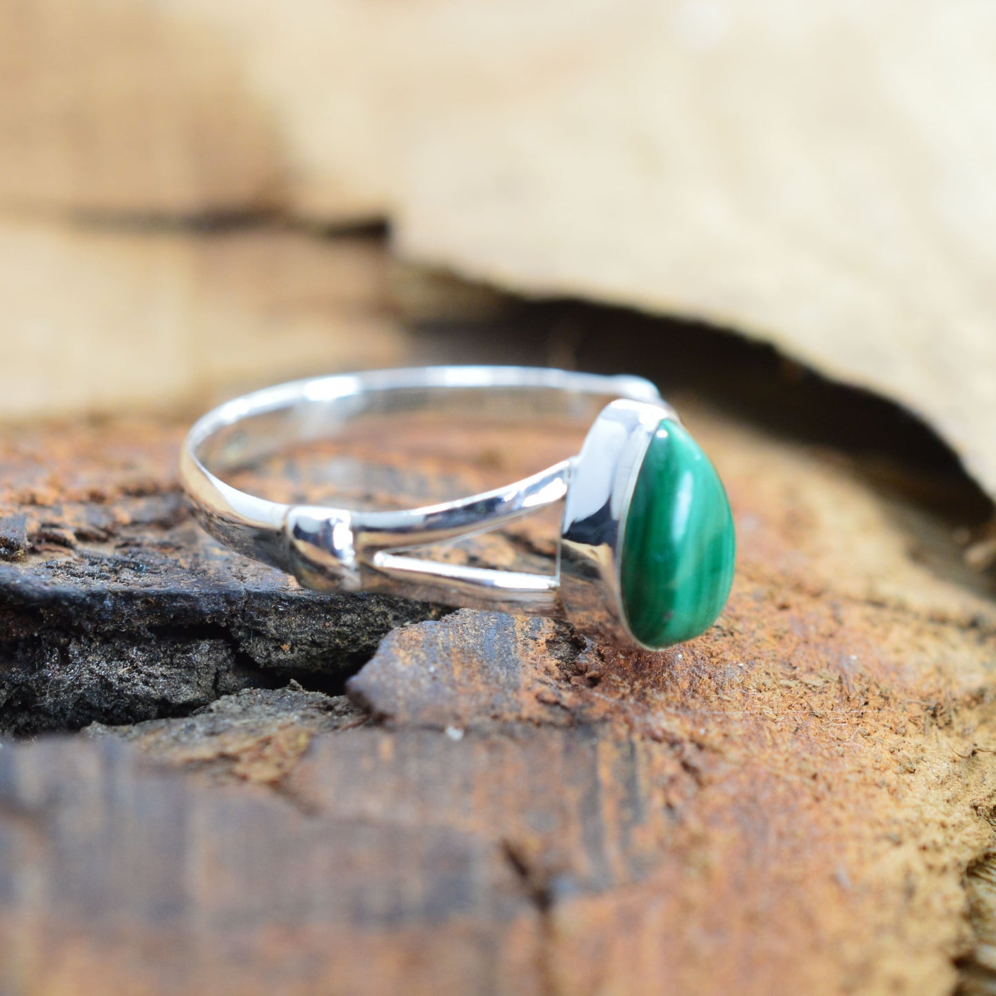 925 Sterling Silver Pear Gemstone Ring in Onyx, Larimar and More, Minimal Daily Wear Jewelry for Women