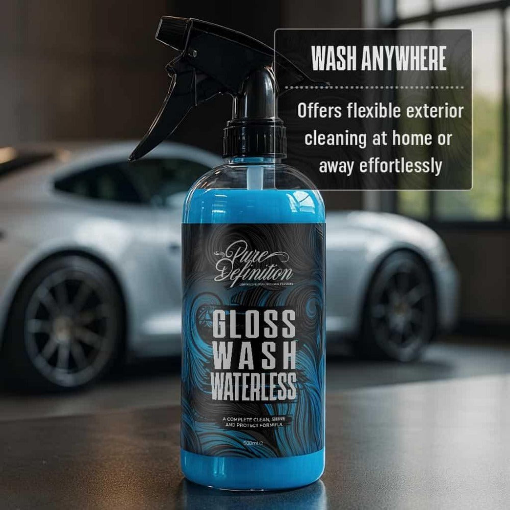 Waterless Car Wash Spray 500ml Wash Wax and Gloss Shine with Carnauba Wax No Hosepipe Needed for Car Detailing On the Go