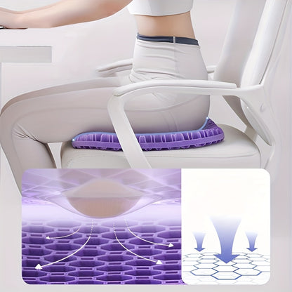 Gel Seat Cushion, Double Thick Breathable Seat Cushion Cool Gel Cushion Honeycomb Design, Breathable Lumbar Cushion with Non- Slip, Gel Cushion for Home Office Chair Car Wheelchair