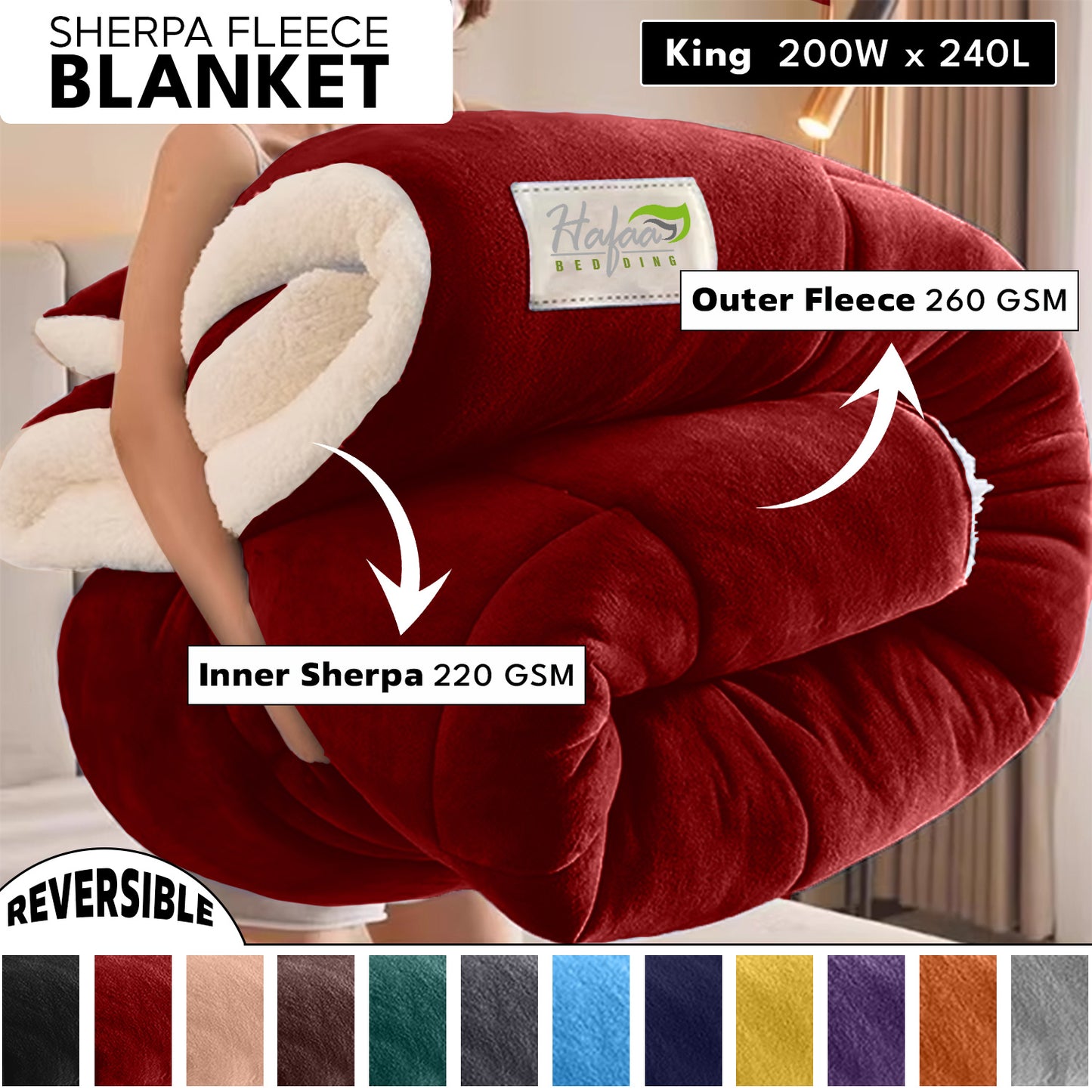 Soft Cozy Sherpa Blanket, Double-Sided Throw Blanket, Contemporary Design, Warm Throw for Couch, Bed, Office and Travel, Versatile All-Season, Perfect Holiday Gift