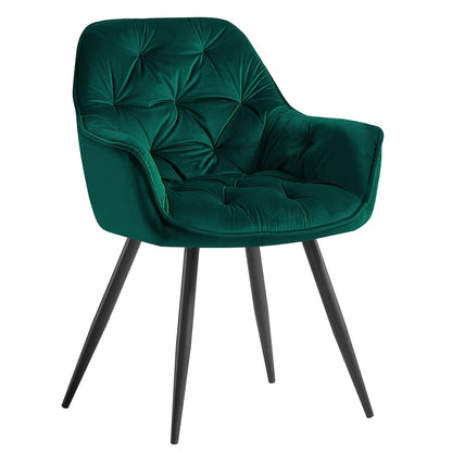 Contemporary Upholstered Velvet Dining Chairs Featuring Armrests, Suitable for Kitchens, Leisure Lounges, Living Rooms, Bedrooms, And Reception Areas