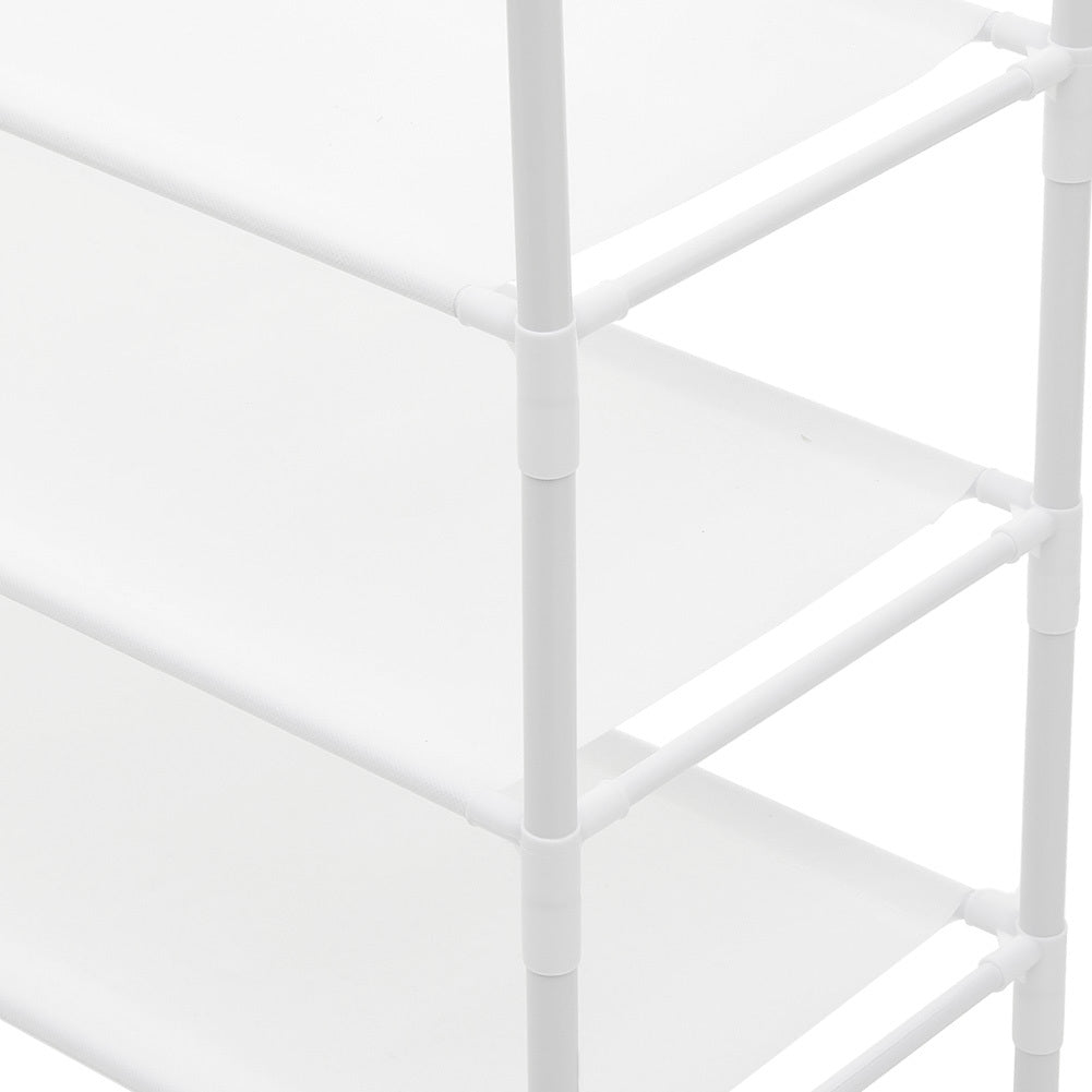 Metal Clothing Rail Rack, Multi Fucntional Coat Hat Stand With Shoe Rack Non Woven Fabric Shelves, Entryway Hall Tree with Bench and Shoe Storage Clothes Rack Hanging Rail Coat Hanger Home Freestanding Coat Rack Hanging Clothes Rack for Clothes, Coats, Sk