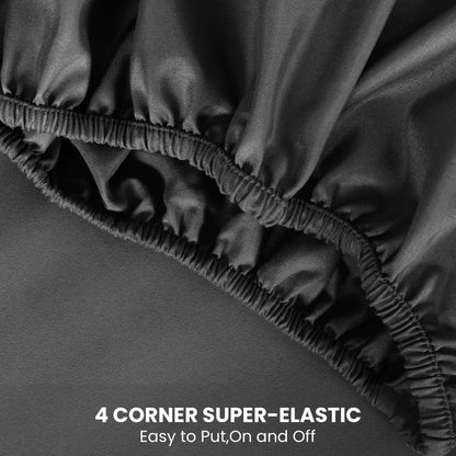 Waterproof Fitted Bed Sheet Deep Pocket Mattress Protector Cover | Soft Breathable Noiseless Fitted Sheet for Bedroom, Hotel & Home | Machine Washable Elastic Bed Cover Fits Up to 30cm Mattress