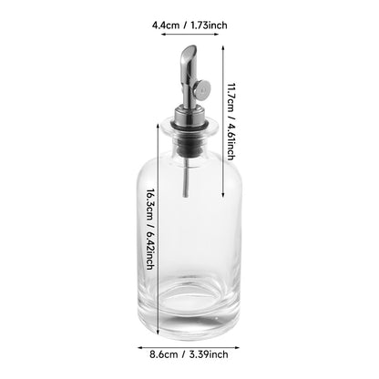 2pcs Olive Oil Dispenser Bottle for Kitchen, Glass Oil and Vinegar Dispenser Set, Coffee Syrup Dispenser, Kitchen Cooking Tools, 350ml/ 500ml, Silver/ Gold