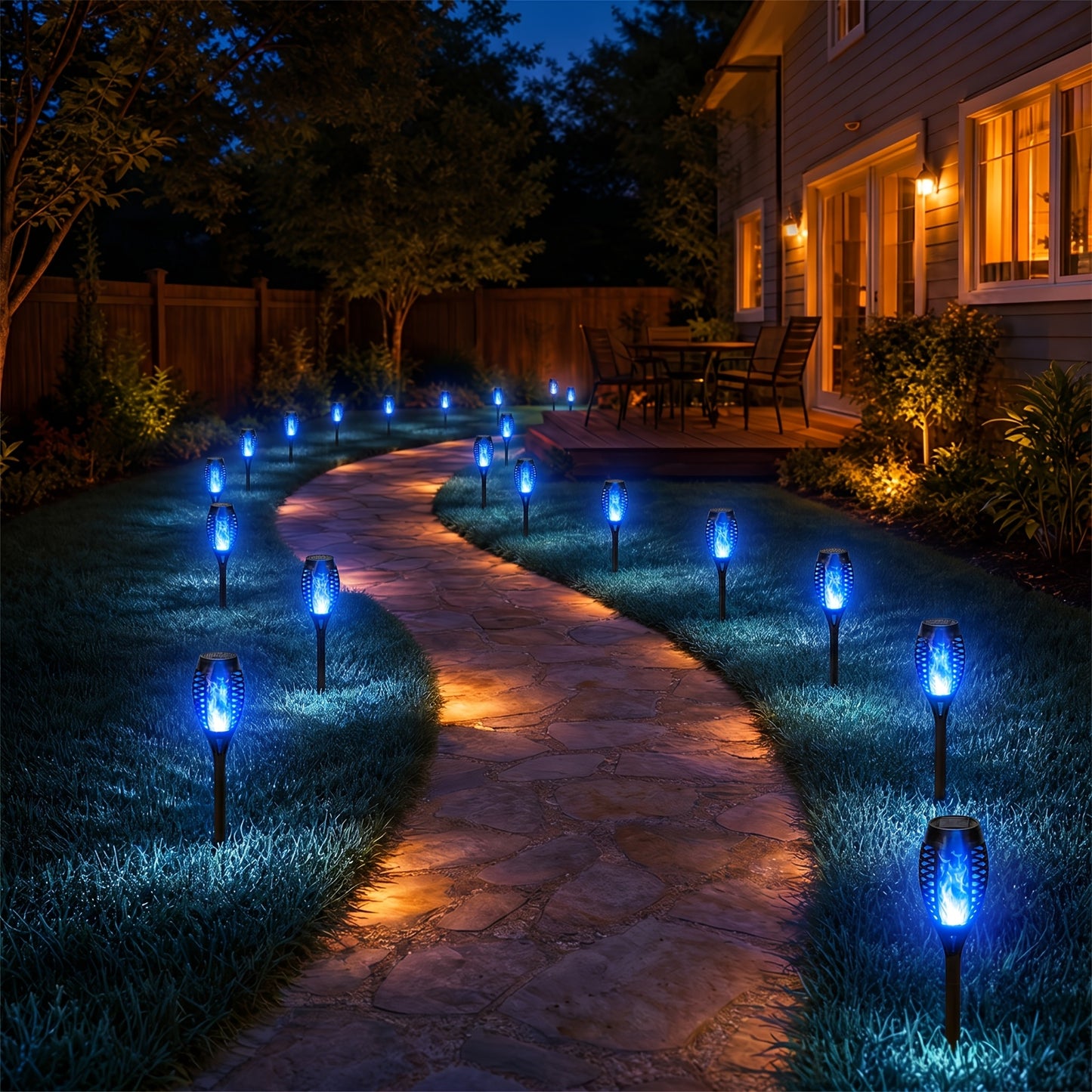 6/8/12pcs Solar Torch Lights Outdoor, Light with Vivid Dancing Flickering Flames for Landscape Garden Pathway, Auto On/Off, for Christmas Decor, Ideal for Christmas Gift