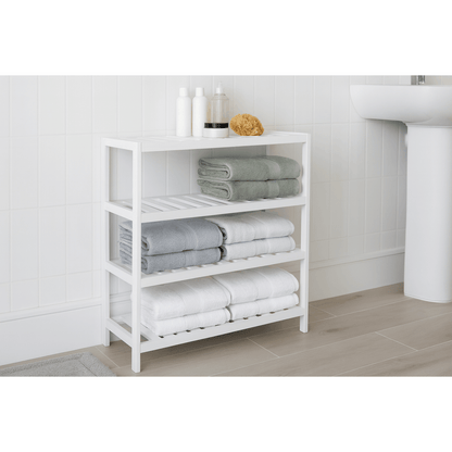 Neo 4-Tier Bamboo Shoe Rack Wooden Shoe Storage Organiser Shelf for Hallway, Entrance Living Room 67 x 70 x 25cm