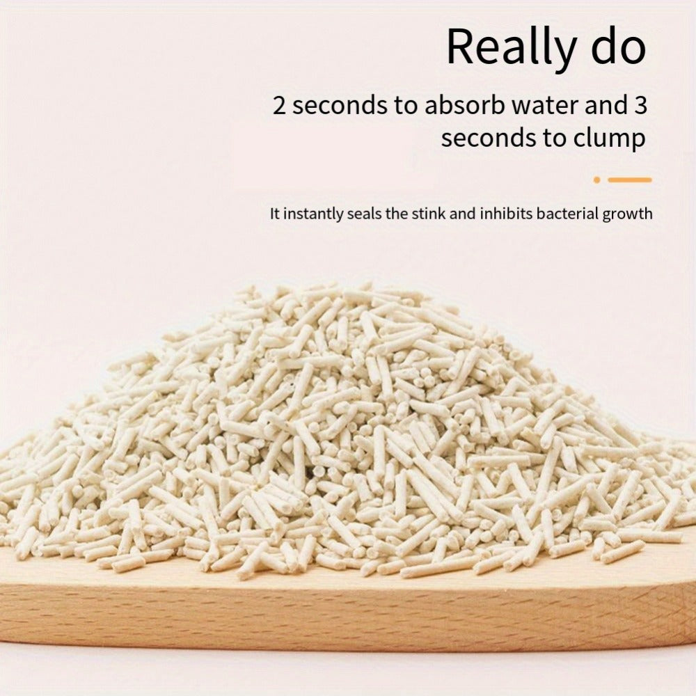 Tofu Cat Litter Clumping 2.4kg 6L – Toilet Flushable, Fast Clumping 2mm Pellets, Low Dust & Odour Control, Natural Plant-Based Cat Litter for Indoor Cats