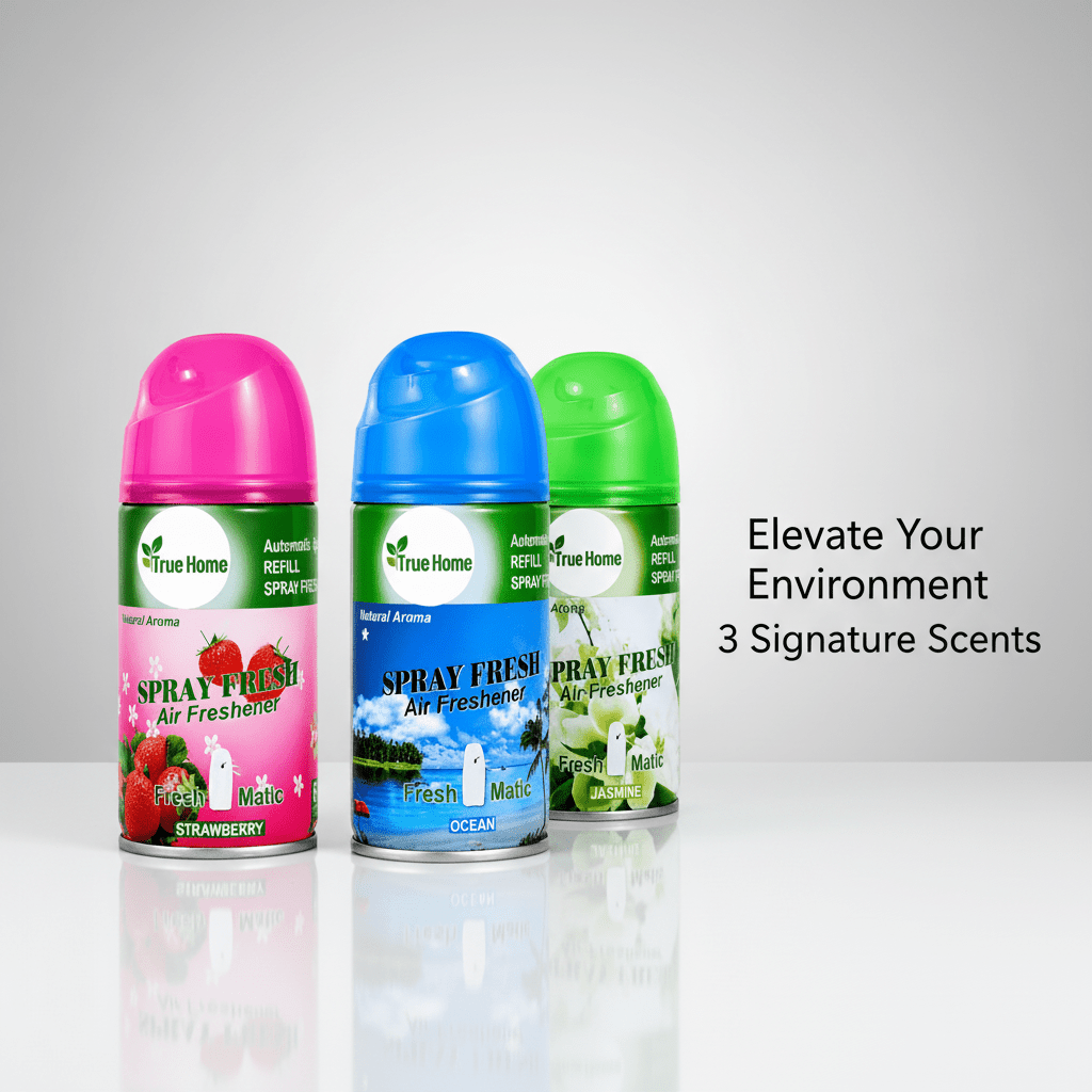 3 Pack Fragrance Dispenser Refill Cans – 3 Pack Air Freshener Refills, Automatic Fragrance Dispenser Spray Cans for Home, Office, Bathroom & Washroom, Jasmine & Lavendermine & Lavender Room Scent Refills for Home, Office, Washroom & Everyday Living Spaces