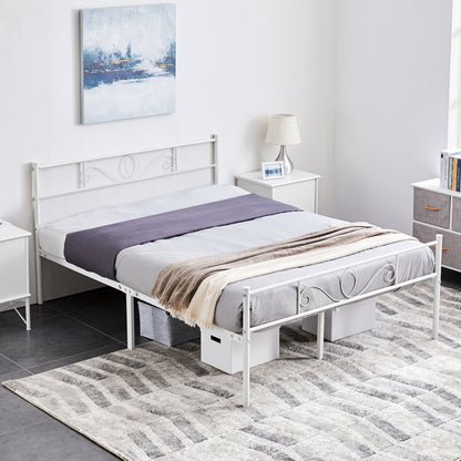 Costoffs Bed Frame, Mattress Foundation, Metal-framed Bed, Bed Frame with Headboard, No Box Spring Needed, Hassle-Free Assembly, Non-slip Mattress Foundation, Under-bed Storage Space