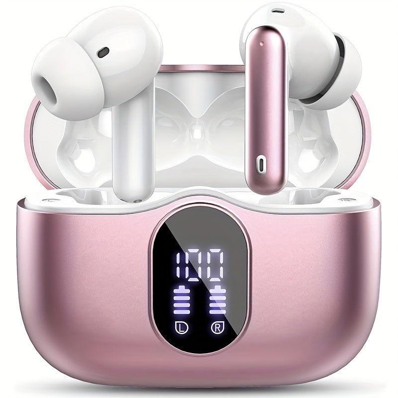 Wireless Earbuds, Wireless 5.3 Headset Bass Stereo, Earbuds with Noise Cancelling Microphone LED Display, In Ear Headphones, 36 Hours Of Playback Time, Suitable for Laptop Pad Mobile Phone Exercise
