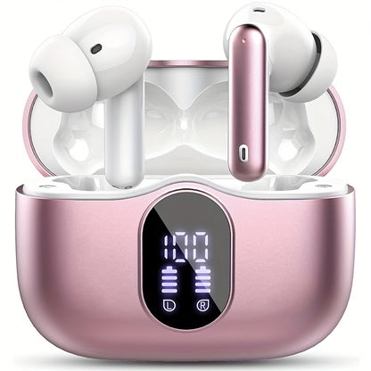 Wireless Earbuds, Wireless 5.3 Headset Bass Stereo, Earbuds with Noise Cancelling Microphone LED Display, In Ear Headphones, 36 Hours Of Playback Time, Suitable for Laptop Pad Mobile Phone Exercise