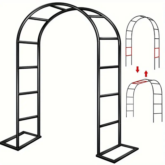 1pc Heavy Duty Steel Garden Arch Trellis with Sturdy Base & Adjustable Brackets - 240.03cm Outdoor Metal Arch for Climbing Plants, Roses, Vegetables, Balloons - Wedding, Party, Valentine's Day Decor, Outdoor Trellis for Climbing Plants, Vertical Gardening