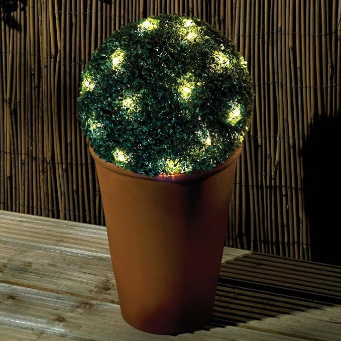 Solalite® 1Pack/4Pack Solar Topiary Balls – 28cm Round Artificial Ball Plants Outdoor with 20 Solar Led Lights, Garden Hanging Balls Sphere Decorative For Wedding, Christmas, Backyard, Balcony, Garden Decor