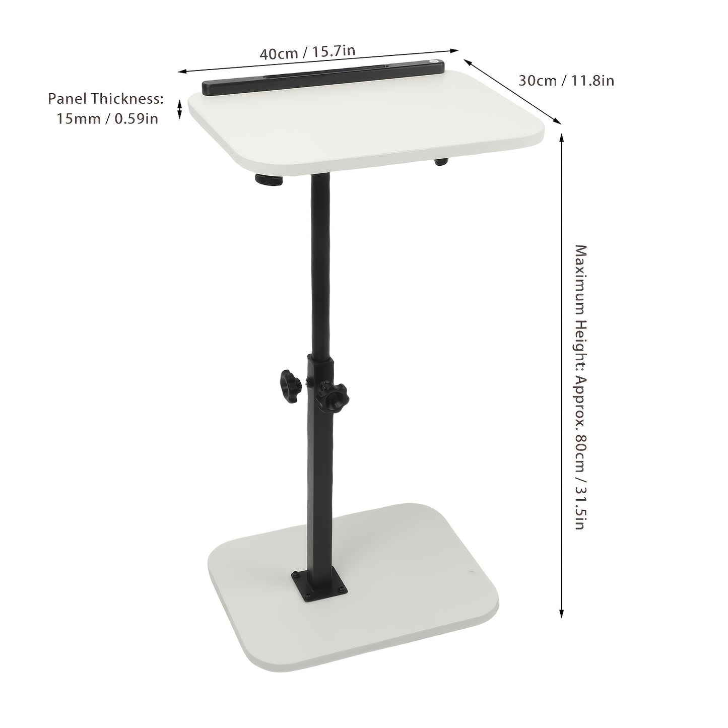 360° Rotating C-Shaped Side Table with Adjustable Height. Compact Stable Laptop Table, Strong Weight Capacity, Built In Storage, Durable Metal Hardwood Adjustable Side Table for Sofa, Bed, Or Bathtub for Home Desk, Coffee Table And Bedside Sofa