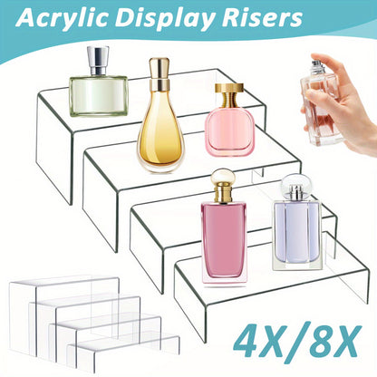 Acrylic Clear Display Plinths Stands Risers Shelf for Dessert Cupcake Perfume