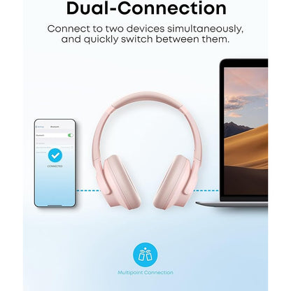 soundcore by Anker Q20i Hybrid Active Noise Cancelling Foldable Headphones, Wireless Over-Ear Bluetooth, 40H Long ANC Playtime, Hi-Res Audio, Big Bass, Customize via an App, Transparency Mode (Renewed)