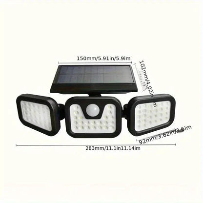 74LED Outdoor Wall Light, IP44 Waterproof, 3-Mode LED Motion Sensor Security Light, Outdoor Solar Light for Christmas, Halloween, Garage, Garden, Camping, Pathway, Yard, Porch.
