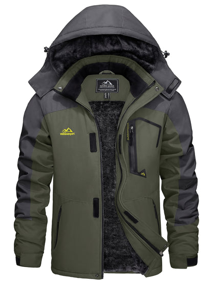 Men's Winter Warm Jackets Fleece Lined Coats Hooded Thermal Outdoor Thick Jacket Heavy Sport Hiking Jogging Camping Fishing Climbing Traveling Skiing Snowboarding Casual Parka