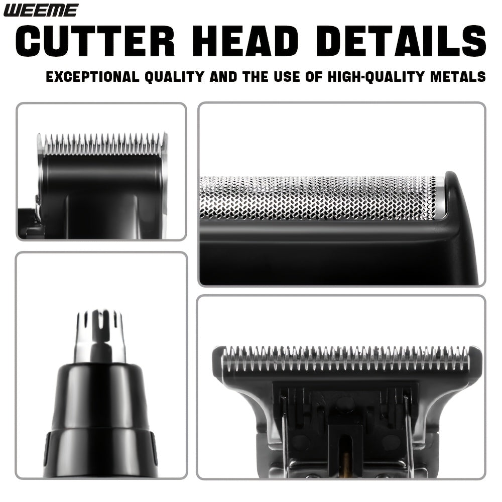 WEEME Hair Clippers 4pcs 3pcs 2pcs Black Golden for Men Professional, Beard Trimmer Kit, Cordless Clippers And Trimmers Set, Electric Razor Shavers And Nose Trimmer, Mens Grooming Kit for Barber, Valentines Day for Him Father'S Day Gift for Men