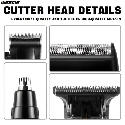 WEEME Hair Clippers 4pcs 3pcs 2pcs Black Golden for Men Professional, Beard Trimmer Kit, Cordless Clippers And Trimmers Set, Electric Razor Shavers And Nose Trimmer, Mens Grooming Kit for Barber, Valentines Day for Him Father'S Day Gift for Men