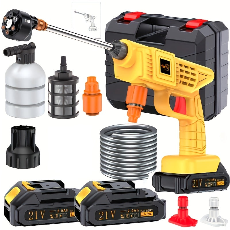 The New 2025 Wireless High-pressure Water Gun Will Be Equipped with a Battery Powered Wireless Cleaning Machine, a Rechargeable Battery and Charging Kit, a Portable High-pressure Cleaning Machine, Suitable for Outdoor Vehicle Cleaning and Watering.