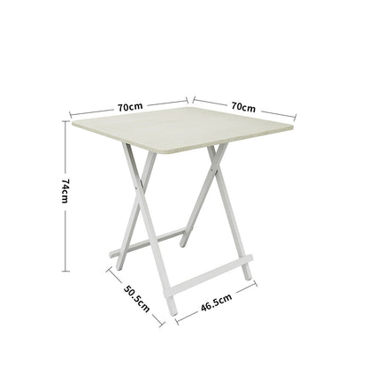 Portable Foldable Dining Table Kitchen Table Space Saving (only table), 70cm Square Small Coffee Table, Outdoor Camping Picnic Garden Home Writing Study Office Bedroom Gaming Table, Black/ White