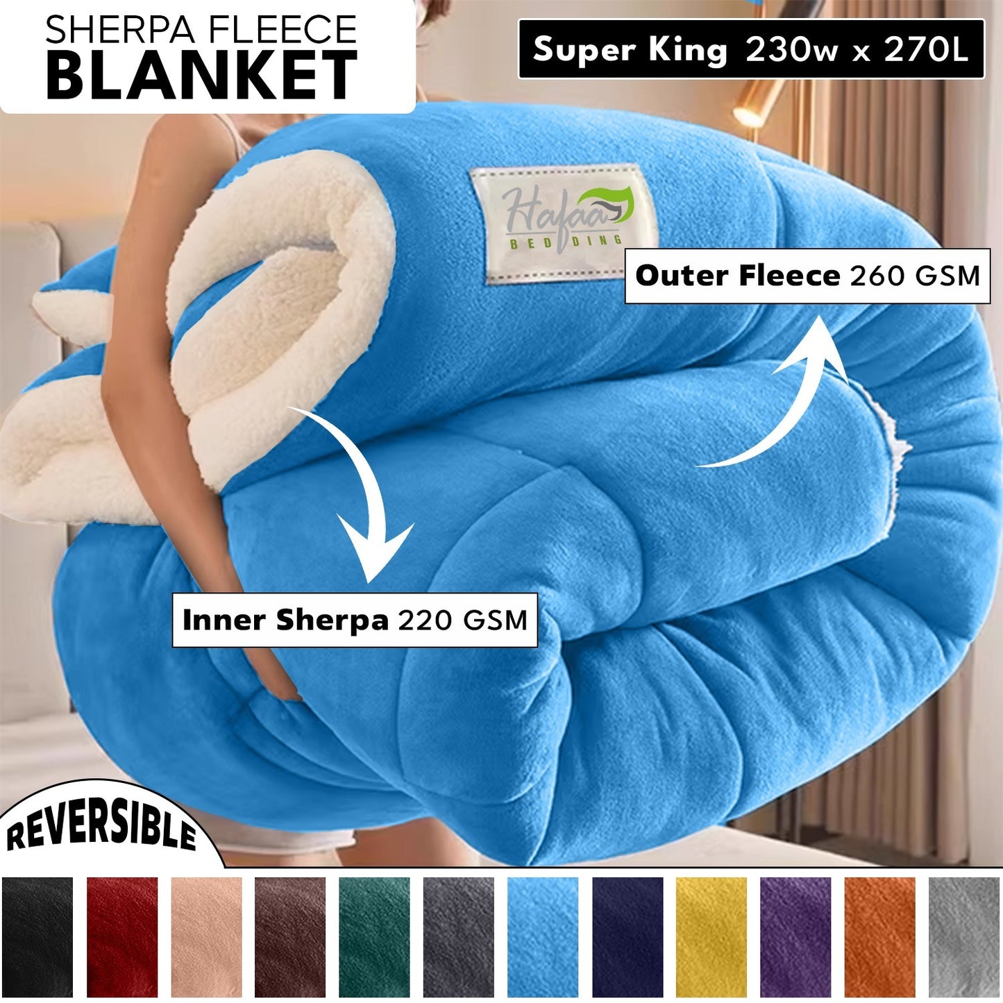 Soft Cozy Sherpa Blanket, Double-Sided Throw Blanket, Contemporary Design, Warm Throw for Couch, Bed, Office and Travel, Versatile All-Season, Perfect Holiday Gift