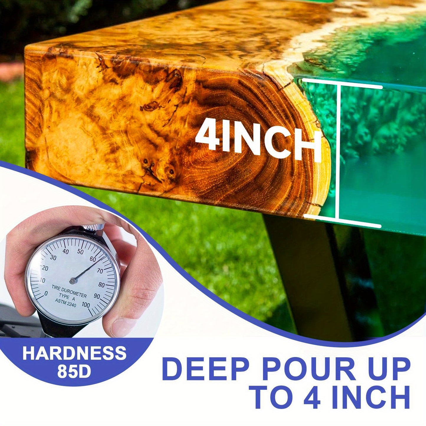 LOVFEN Epoxy Resin Kit Available in 16Oz, 32Oz, 64Oz, 3.79 L, And 7.57 L Sizes, Featuring a 1:1 Mix Ratio. This Crystal Clear Epoxy Is Ideal for Tabletops, Offering a Self-Leveling, Durable, And High-Gloss End Suitable for Casting, Resin Art