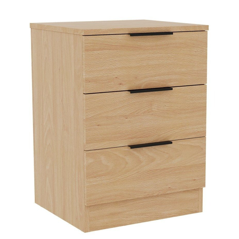 Modern 3 Drawer Bedside Table Chest of Drawers Dresser Nightstand Space Saving Storage Organizer Bedroom Furniture