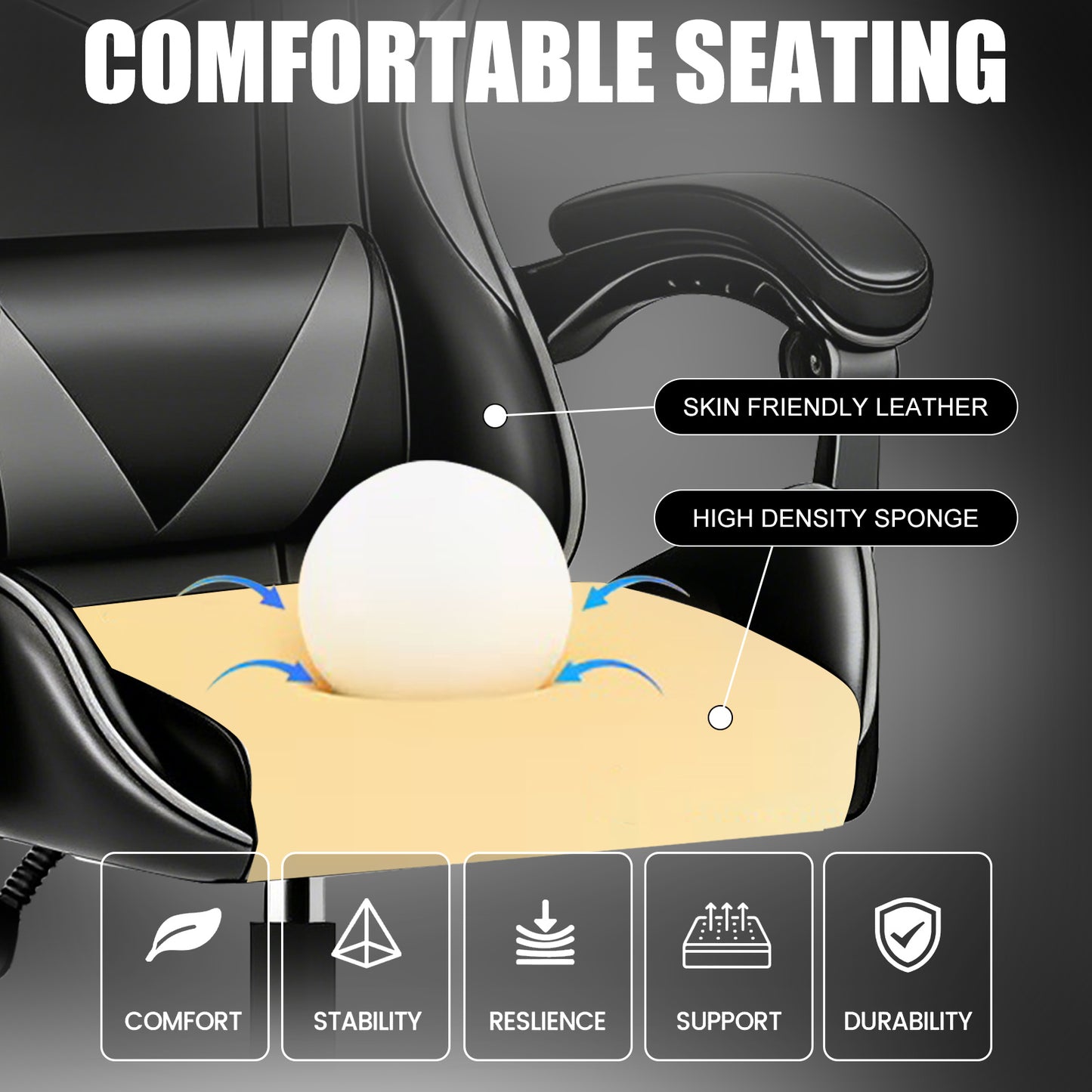 Ergonomic Design Gaming Chair with Adjustable Headrest And Lumbar Support, Office Desk Chair, Gift for Boyfriend