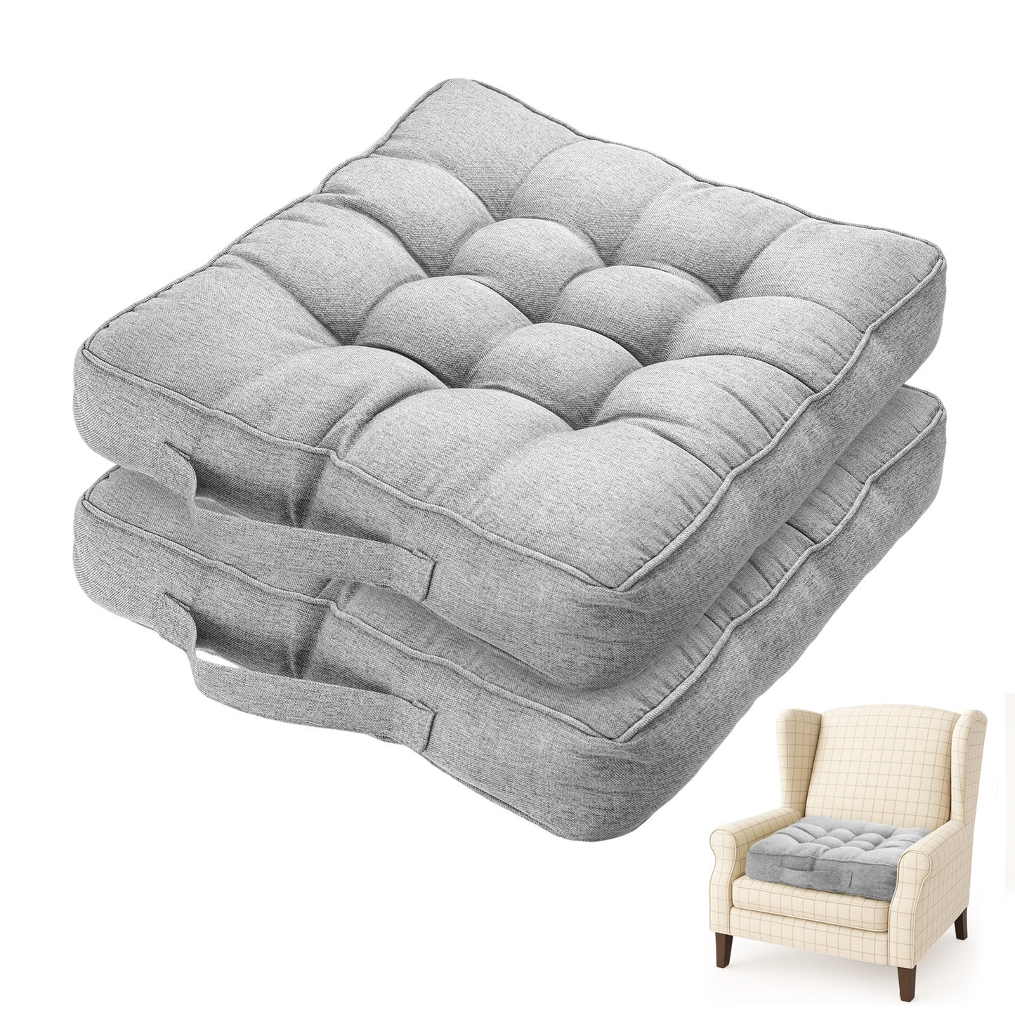 Chair Cushions Tufted Garden Kitchen Chair Cushion with Handle Strap Comfortable Chair Pads for Dining Room Kitchen