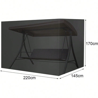 3 Seater Garden Swing Cover Heavy Duty Garden Swing Hammock Cover with Drawstring Proof Swing Seat Cover Furniture Protective Cover for All Weather Protection 220x170x145cm