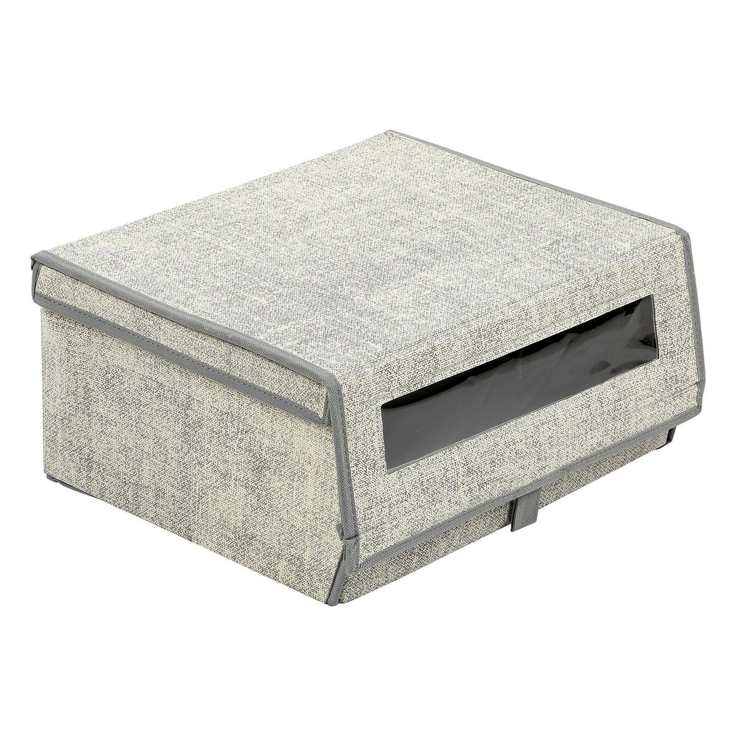 Taylor & Brown Set of 2 Large Fabric Stackable Shoe Storage Boxes with Lid & Transparent Window