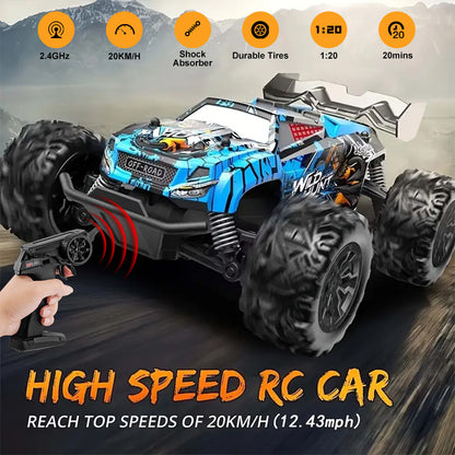RC Drift Car|Off-road Vehicle, 1:20 Scale Remote Control Vehicle, 2.4GHz 20KM/H 4WD High Speed RC Cars, Drifting Tires, Racing Sports Toy Idea Gift for Boys,Girls
