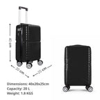 Cabin Bag with Spinner Wheels, Ryanair Underseat 40x20x25cm Hard Shell - product gallery image 2