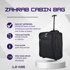 Cabin Bag with Wheels, easyJet 45x36x20cm Lightweight Trolley Wheels - Black option