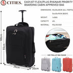 Cabin Bag with Wheels, Trolley 55x35x20cm Lightweight Airline - product gallery image 14