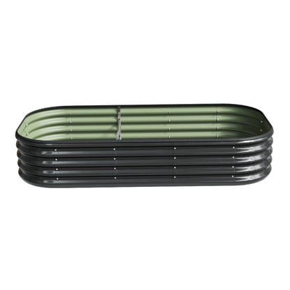 Oval Elevated Planter Box Metal Raised Garden Bed, Outdoor Vegetable Fruit Flower Herb Growing Box, 2 Sizes 2 Colours Available