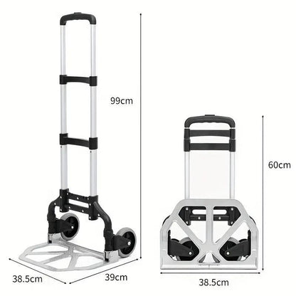 A Heavy-duty Lightweight Folding Handbag Trolley Cart With Wheels Weighing 80 Kilograms.