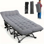Camping Bed with Foldable, 150kg, Folding Mattress Side Pocket Portable Adult