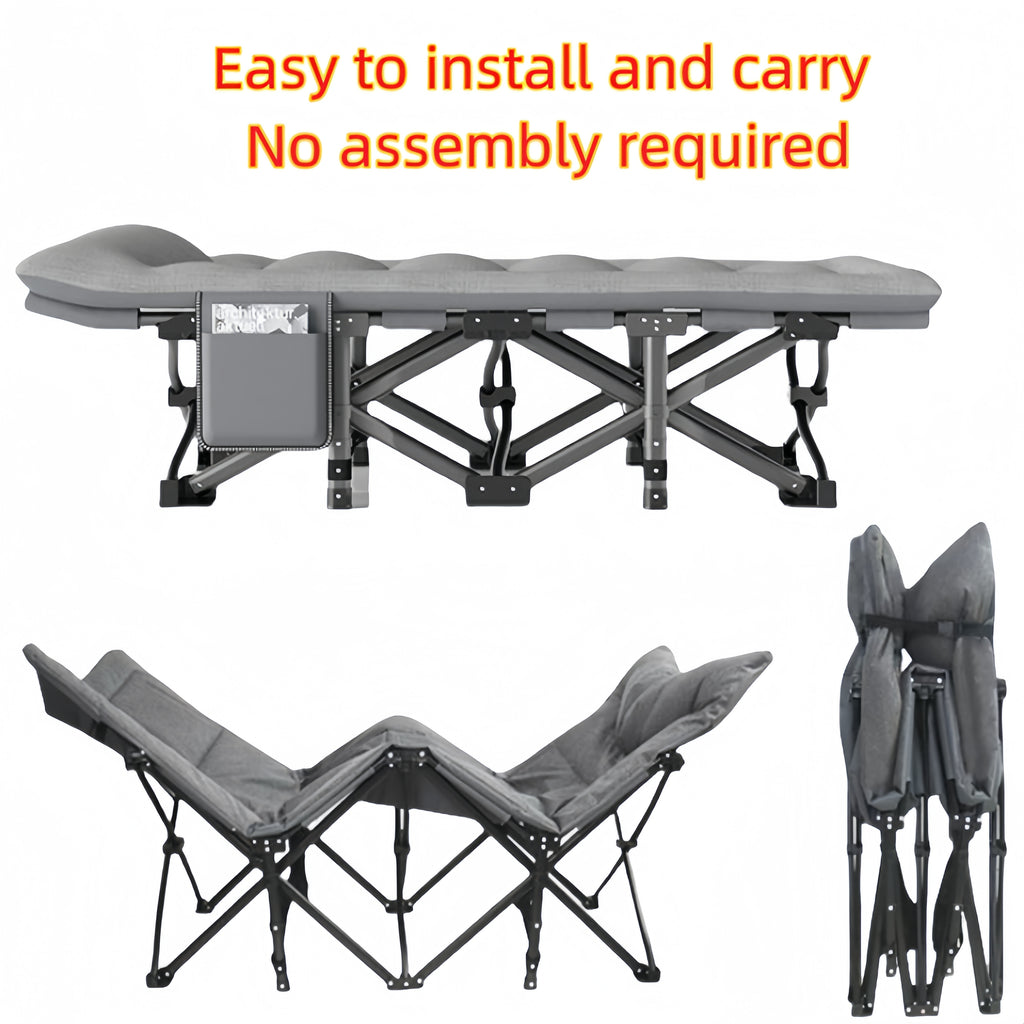 Camping Beds & Cot with Foldable, Cotton, Extra Wide Folding Bed X-Frame Iron - product gallery image 3