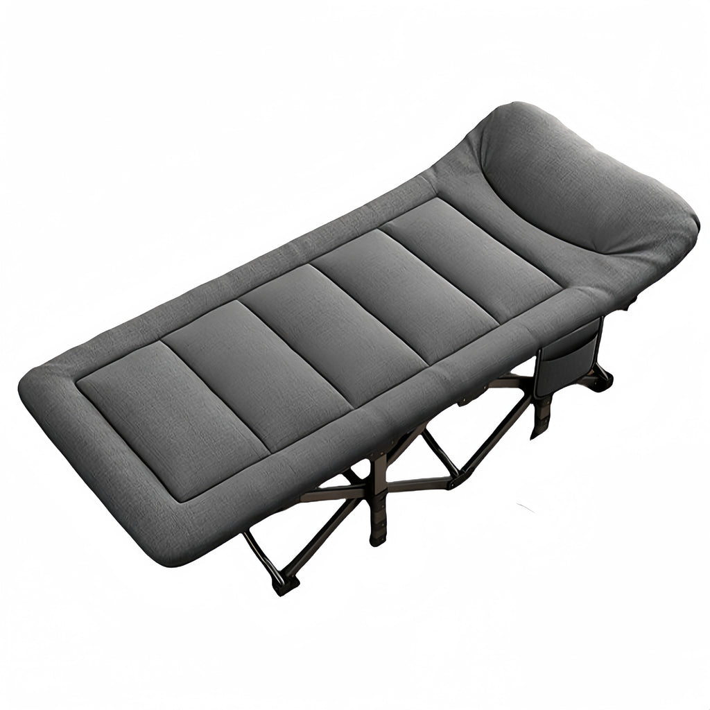 Camping Beds & Cot with Foldable, Cotton, Extra Wide Folding Bed X-Frame Iron - Gray option
