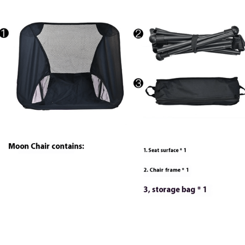 Camping Chair with Foldable, 1.5KG, 150KG, Ultralight Mesh Moon 1.5KG Folding Seat - product gallery image 4
