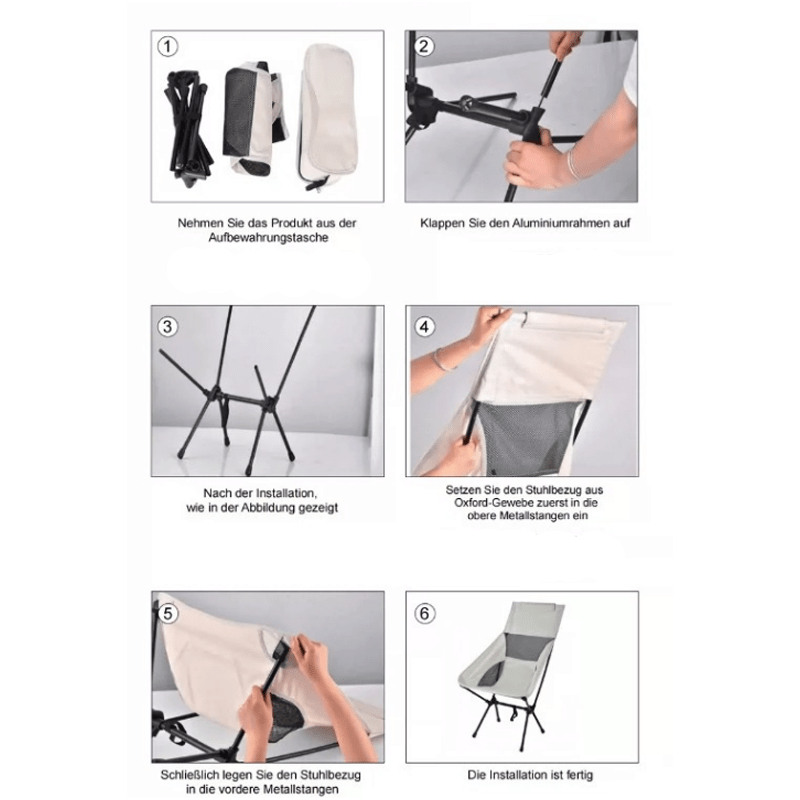 Camping Chair with Foldable, 1.5KG, 150KG, Ultralight Mesh Moon 1.5KG Folding Seat - product gallery image 6
