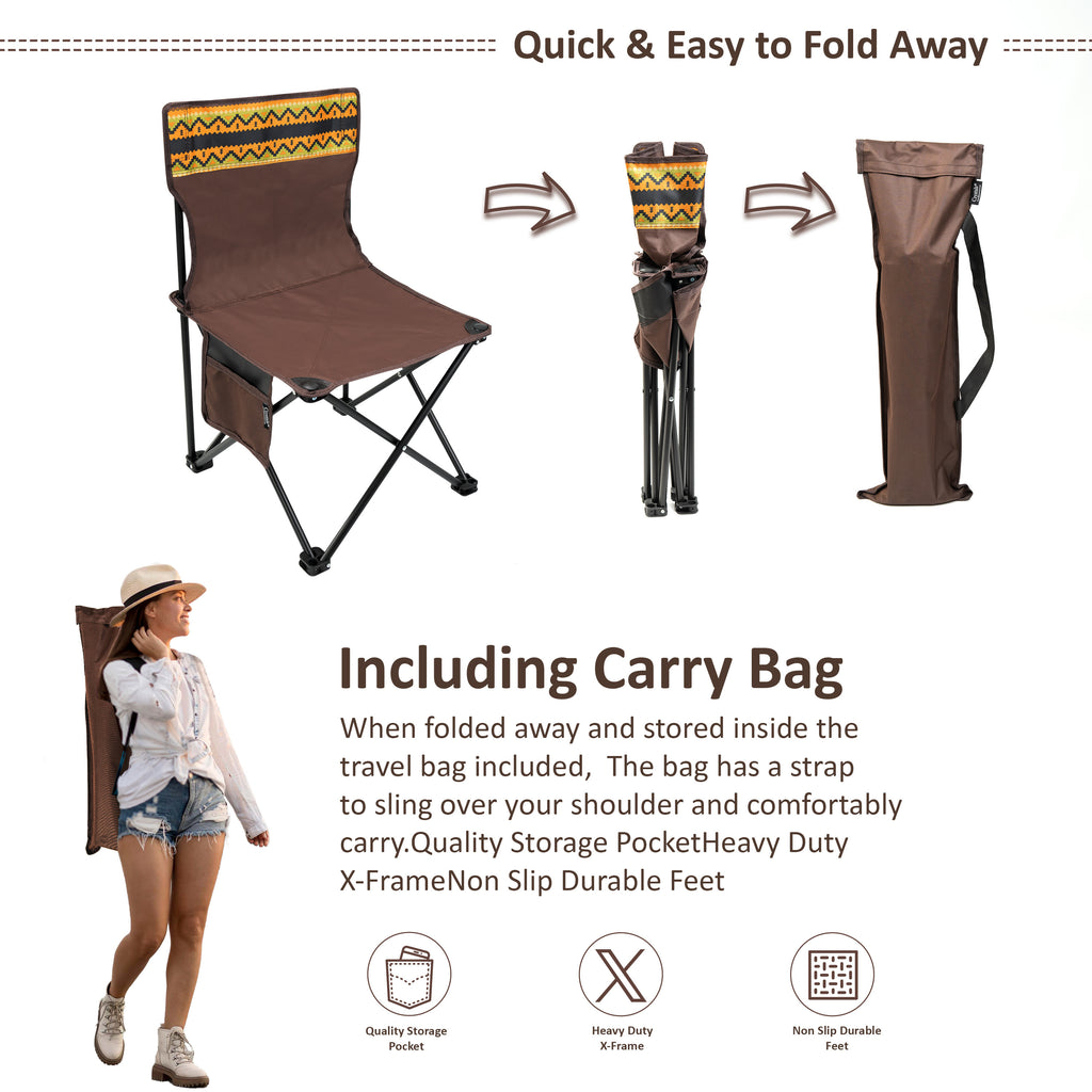 Camping Chair with Foldable, Folding Chair, Heavy Duty Folding Steel Frame Side - product gallery image 10